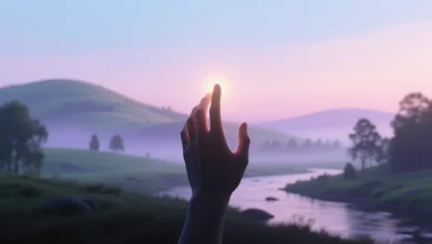 Depresyonla başa çıkmayı simgeleyen elin karanlıktan ışığa uzanışı, umut ve yeniden başlangıç teması.