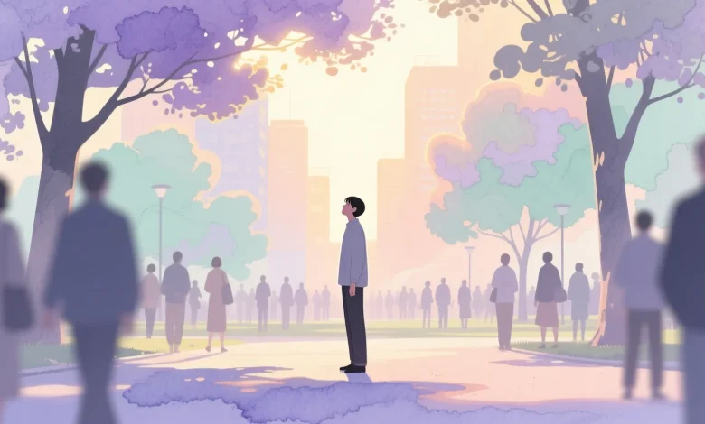 Sosyal Kaygıyı Azaltmak İçin Günlük Egzersizler, başlığın ana mesajını sembolik olarak yansıtan sahne veya kompozisyon, temaya uygun atmosfer, duygusal veya kavramsal derinlik