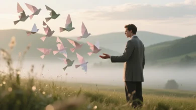 Herkese fazla fedakâr davranmanın yarattığı yorgunluğu pastel tonlarda sembolize eden sanatsal sahne.