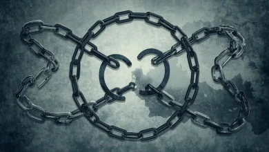 İlişkilerde tekrarlanan sorunları gösteren sembolik görsel
