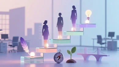 Kadın Liderlerin İş Hayatında Başarı Stratejileri, başlığın ana mesajını sembolik şekilde yansıtan sahne