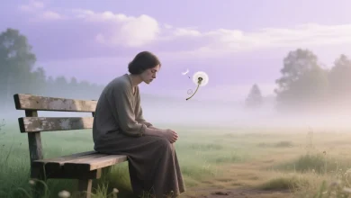 Sürekli aynı hataları tekrarlayan birinin içsel farkındalık ve değişim arayışını yansıtan, sakin ve duygusal atmosferli, yarı gerçekçi pastel tonlarda bir sahne