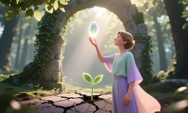 Kendi potansiyelimi nasıl ortaya çıkarabilirim temasını sembolik biçimde anlatan sanatsal sahne. Modern Avrupa estetiğinde zarif insan figürü içsel gücünü fark ederken betimlenmiştir. Pastel tonlar, yumuşak renk geçişleri ve dengeli ışık-gölge kullanımıyla yarı gerçekçi tarzda hazırlanmış, yüksek çözünürlüklü, temiz ve tamamen yazısız bir kompozisyon.