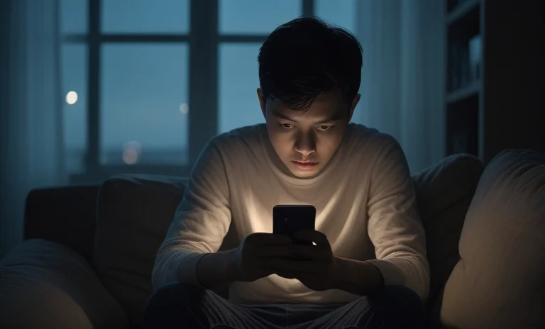 Telefonuna endişeyle bakan bir genç, mesaj atarken yapılan yanlış tercihler yüzünden karşı tarafı uzaklaştırmanın hayal kırık