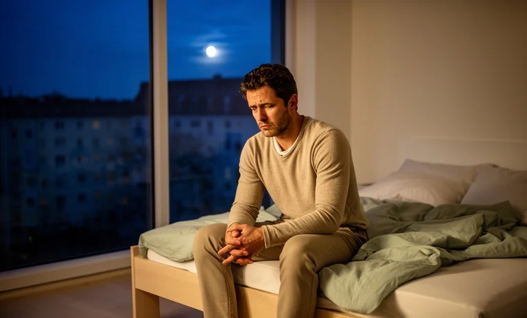 Gece başını yastığa koyduğunda seni rahat bırakmayan zihinsel karmaşayla tavana bakan uykusuz bir insan.