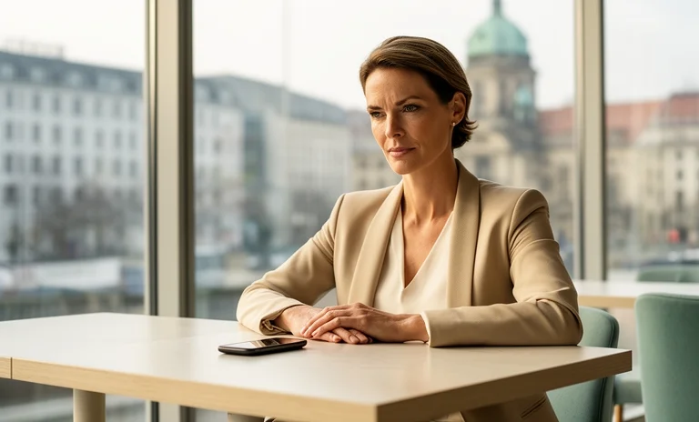 Aynaya özgüvenle bakan bir kadın, kendi değerini bilip duruşuyla çevresindekileri etkileyen bir atmosferde duruyor.