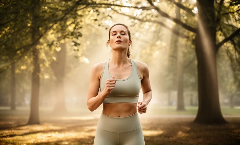 Meditasyon yapan bir insanın zihinsel ve fiziksel dengesini, beden ve ruh sağlığı etkileşimini gösteren illüstrasyon.
