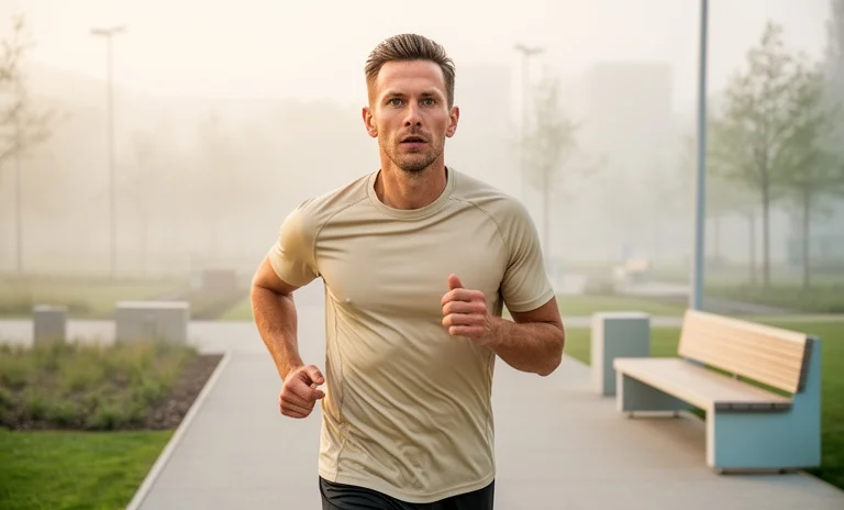 Spor çantasının yanında oturan yorgun sporcu, sporda motivasyon kaybı yaşayan zihinsel süreçleri simgeliyor.